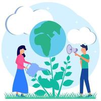 Illustration vector graphic cartoon character of earth day