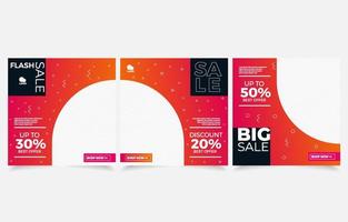 sale set banner social media template design vector