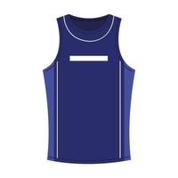 camiseta de baloncesto de color azul, camiseta deportiva de color azul, sobre fondo blanco vector