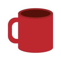 Taza de cerámica roja sobre fondo blanco. vector