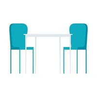 table with chairs furniture, on white background vector
