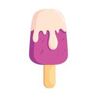 ice cream in stick on white background vector