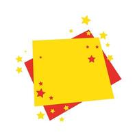 offer label square with stars decoration on white background vector