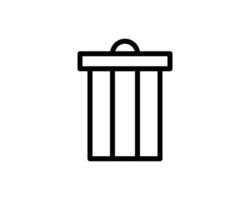 Glowing neon Trash can icon isolated on brick wall background. Garbage bin sign. Recycle basket icon. Office trash icon. Vector Illustration.