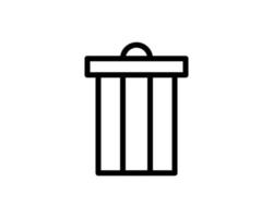 Glowing neon Trash can icon isolated on brick wall background. Garbage bin sign. Recycle basket icon. Office trash icon. Vector Illustration.