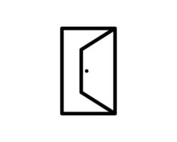 opened door icon. Element of simple web icon with name for mobile concept and web apps. Thin line opened door icon can be used for web and mobile on white background vector