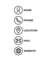 Contact Us Vector Line Icons Set. Call, Contact, Email, Message and more