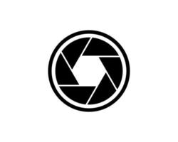 Camera shutter icon in black solid flat design icon isolated on white background vector