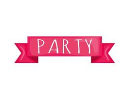 ribbon with party lettering vector