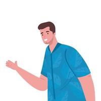 man wearing clothes by summer vacation season vector