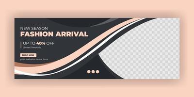 Fashion sale social media cover banner template vector