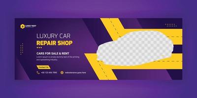 Luxury automotive car rent social media cover banner post template vector