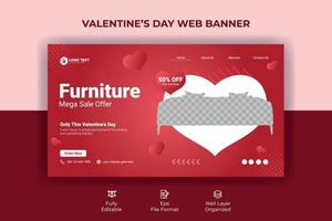 Valentine's Day Sale Social Media Post Cover Banner Template Design vector