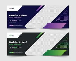 Fashion sale social media cover banner template vector