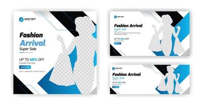 Fashion sale social media cover banner post template design vector