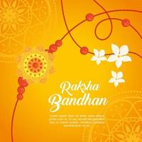 tarjeta de saludo con rakhi decorativo para raksha bandhan, festival indio para la celebración del vínculo hermano y hermana, la relación vinculante vector