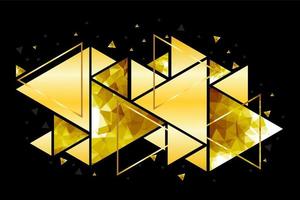 Abstract golden geometric triangles background vector