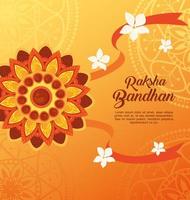 greeting card with decorative rakhi for raksha bandhan, indian festival for brother and sister bonding celebration, the binding relationship