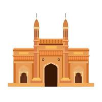 gateway, famous monument of india on white background vector