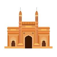 gateway, famous monument of india on white background vector