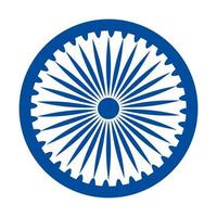 símbolo indio de la rueda ashoka azul, chakra ashoka vector