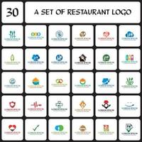 a set of restaurant logo , a set of food logo vector