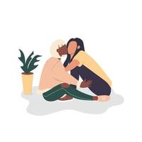 Women couple kissing vector illustration.