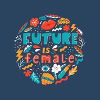 el futuro es una cita inspiradora femenina. concepto feminista. vector