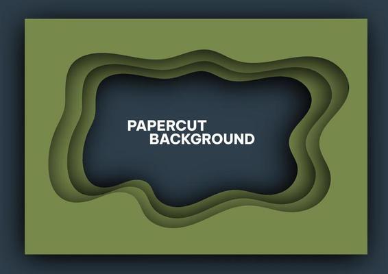Abstract background with dark green paper cut shapes. Vector design layout for business presentations, flyers, posters.