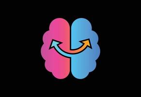 diseño de logotipo moderno y simple para un cerebro, símbolo del icono del logotipo del cerebro. vector