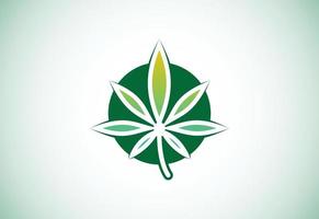 logotipo de cannabis, diseño de logotipo de hoja vector