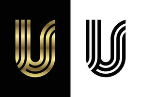 Luxury custom line letter U, Graphic Alphabet Symbol for Corporate Business Identity vector