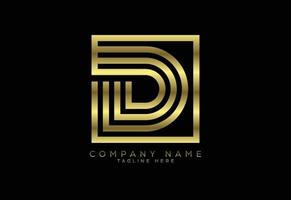 Luxury golden color line letter D, Graphic Alphabet Symbol for Corporate Business Identity vector