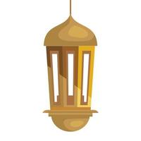 ramadan kareem lantern hanging, golden lantern hanging on white background vector