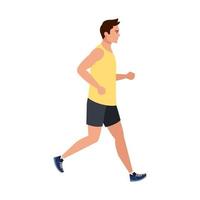 man running, man in sportswear jogging, male athlete, sporty person vector