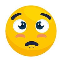 emoji with eyes open and face of please, face yellow with face of please, on white background vector