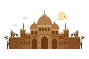 taj mahal, famous monument of india vector