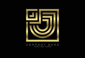 Luxury golden color line letter J, Graphic Alphabet Symbol for Corporate Business Identity vector