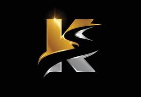 letra inicial k con retroceso s o plantilla de vector de diseño de logotipo de ruta, símbolo de alfabeto gráfico para identidad empresarial corporativa