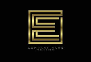 Luxury golden color line letter E, Graphic Alphabet Symbol for Corporate Business Identity vector