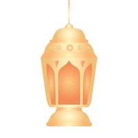 ramadan kareem lantern hanging, golden lantern hanging on white background vector