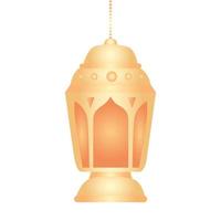 ramadan kareem lantern hanging, golden lantern hanging on white background vector