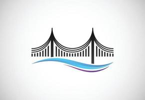 Creative abstract bridge logo design template vector