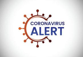 símbolo de signo de alerta de virus corona. covid-19, ilustración vectorial plana del emblema de la infección por el virus de la corona. vector