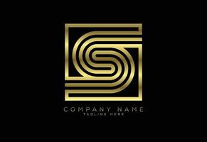 Luxury golden color line letter S, Graphic Alphabet Symbol for Corporate Business Identity vector