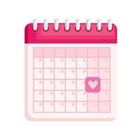 recordatorio de calendario de amor vector