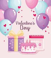 happy valentines day postcard vector