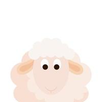 cute sheep animal on white background vector