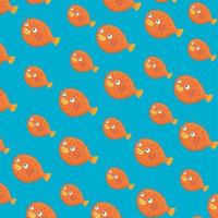 background, sea underwater life, blowfish animals vector