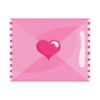 romantic letter with heart vector